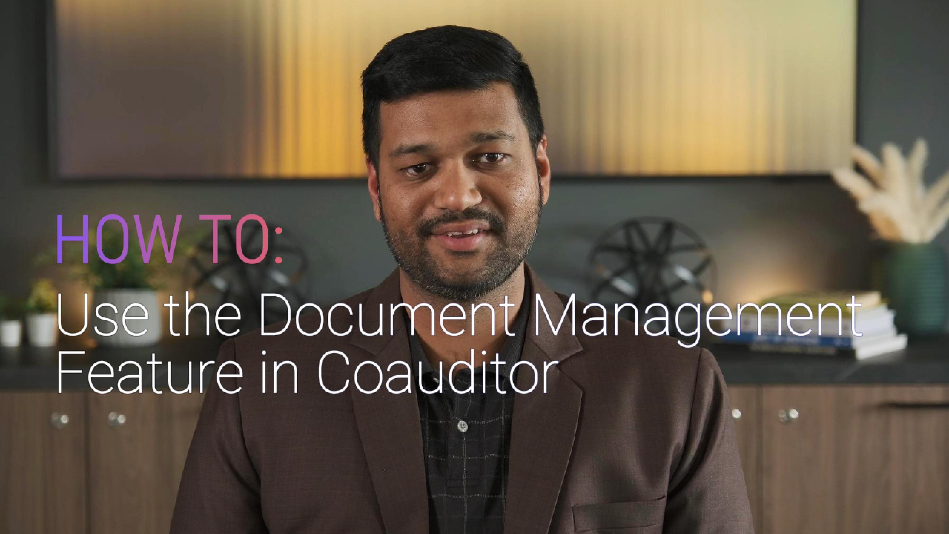 How to Use the Document Management Feature in CoAuditor